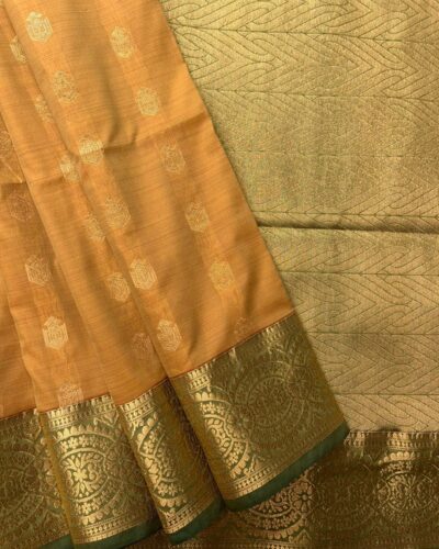 Vintage Kanchi Soft Silk | Golden Brown | Olive Green