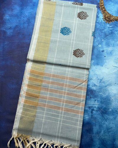Chola Linen Cotton - Light Ice Blue