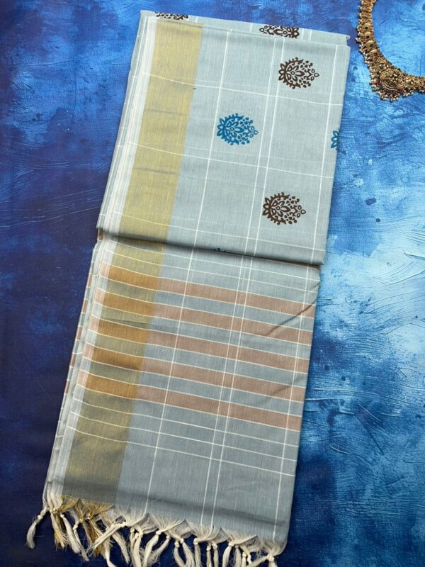 Chola Linen Cotton - Light Ice Blue