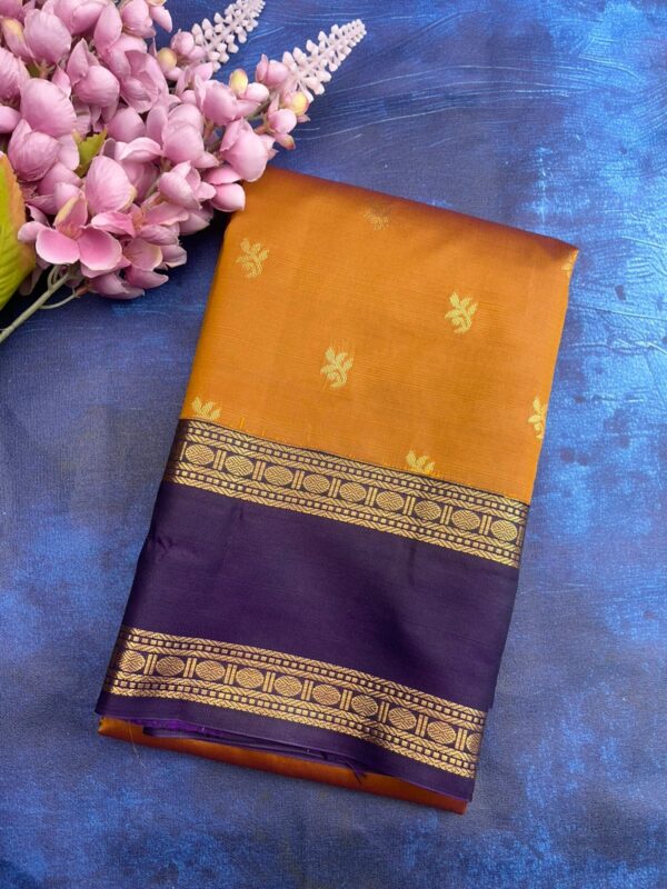 Elite Semi Kanchi | Golden Yellow | Deep Purple