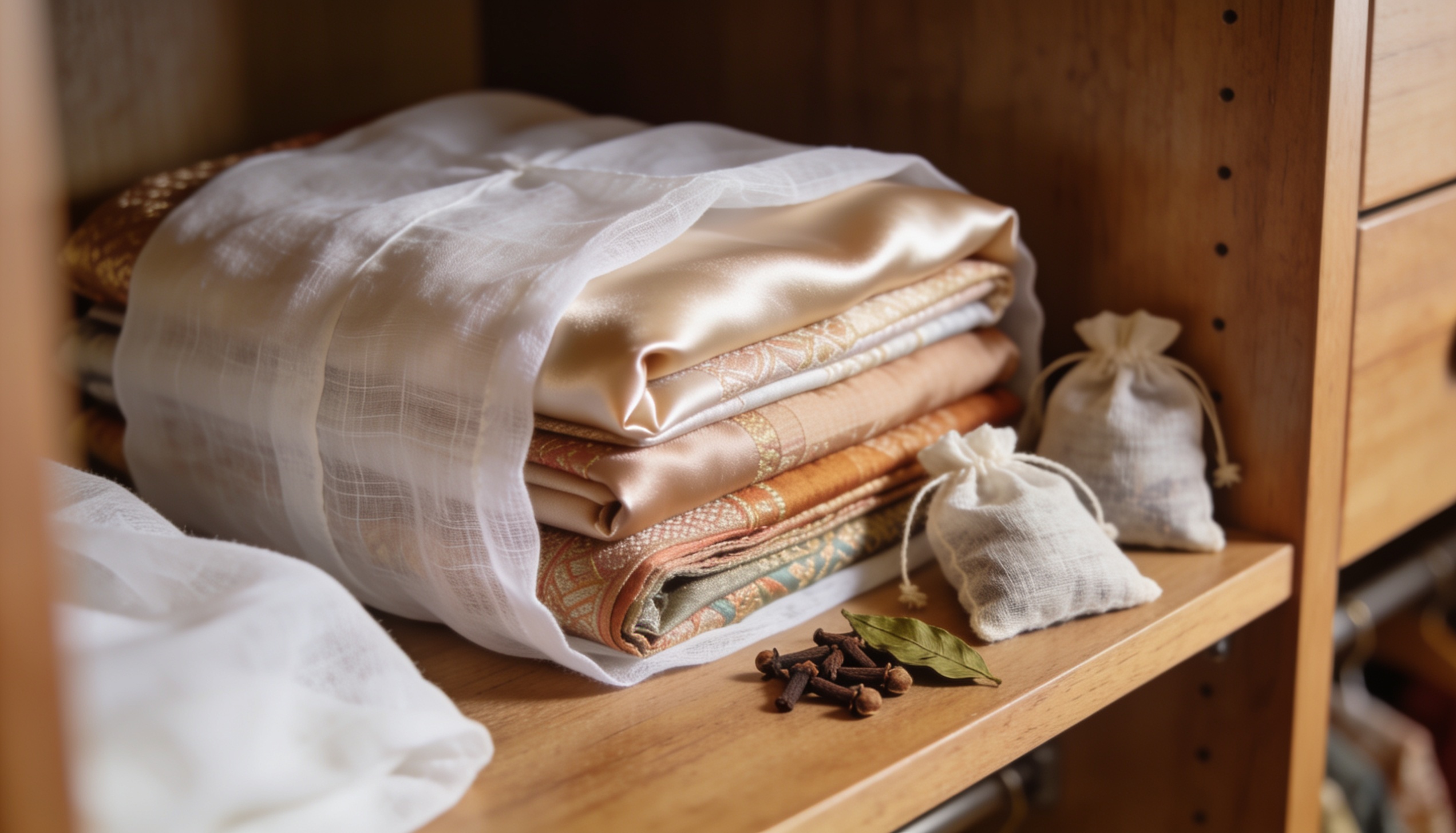 How to wash silk sarees at home and store silk sarees safely in muslin cloth