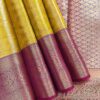 Kanchi Tissue Semi Silk Saree | Golden Yellow | Magenta