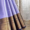 Kanchi Tissue Semi Silk Saree | Lavender | Navy Blue