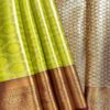 Kanchi Tissue Semi Silk Saree | Lime Green | Maroon