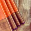 Kanchi Tissue Semi Silk Saree | Orange | Purple