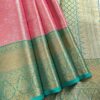 Kanchi Tissue Semi Silk Saree | Rose Pink | Teal Green