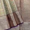 Kanchi Tissue Semi Silk Saree | Sage Green | Purple