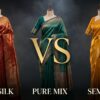 Pure silk vs pure mix vs semi silk saree comparison banner - Adharsh Silks