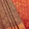 Raniva Semi Bridal Saree | Coffee Brown | Maroon Red - detail