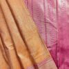 Raniva Semi Bridal Saree | Peach Orange | Rani Pink - detail