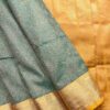 Raniva Semi Bridal Saree | Sage Green | Mustard Gold - detail