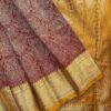 Raniva Semi Bridal Saree | Wine Maroon | Mustard Gold - detail
