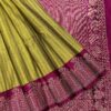 Saaral Dupion Semi Silk Saree | Lime Green | Magenta