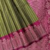 Saaral Dupion Semi Silk Saree | Mehndi Green | Magenta