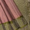 Saaral Dupion Semi Silk Saree | Onion Pink | Olive Green