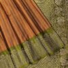 Saaral Dupion Semi Silk Saree | Rust Orange | Olive Green