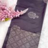 Minmini Luxury Semi Soft Silk Saree | Deep Aubergine | Self Colour - Open Drape