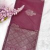 Minmini Luxury Semi Soft Silk Saree | Wine Maroon | Self Colour - Open Drape