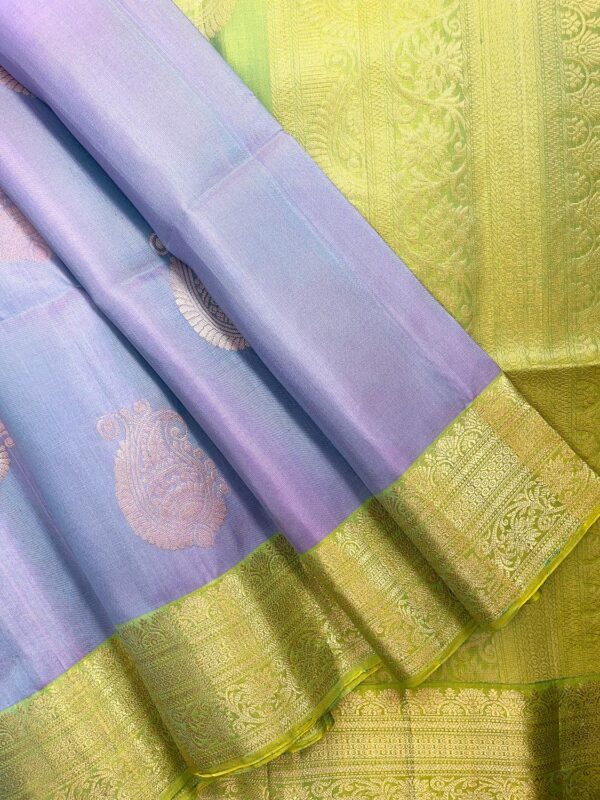 Kanchi Border Pure Silk Saree | Lavender | Green