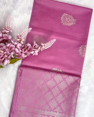 Minmini Luxury Semi Soft Silk Saree | Magenta Pink | Self Colour - Open Drape