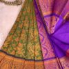 Budget Semi Bridal Saree | Green | Purple - Adharsh Silks