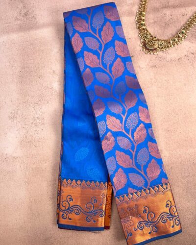 Budget Semi Bridal Saree | Blue | Maroon - Adharsh Silks