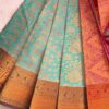 Budget Semi Bridal Saree | Turquoise | Pink - Adharsh Silks