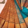Budget Semi Bridal Saree | Honey | Teal - Adharsh Silks