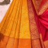 Budget Semi Bridal Saree | Mustard | Maroon - Adharsh Silks