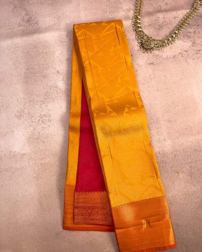 Budget Semi Bridal Saree | Mustard | Maroon - Adharsh Silks