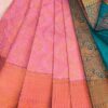 Budget Semi Bridal Saree | Pink | Dark Teal - Adharsh Silks