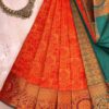 Budget Semi Bridal Saree | RED | Teal Green - Adharsh Silks