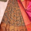 Budget Semi Bridal Saree | Grey | Rani Pink - Adharsh Silks