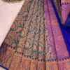 Budget Semi Bridal Saree | Peacock Blue | Purple - Adharsh Silks