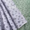 Borderless Tissue Kota Saree - Lavender Grey - Sage Green - open drape