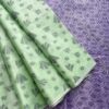 Borderless Tissue Kota Saree - Pista Green - Violet - open drape