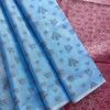 Borderless Tissue Kota Saree - Sky Blue - Magenta Pink - open drape