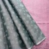 Borderless Tissue Kota Saree - Slate Grey - Onion Pink - open drape