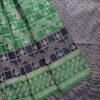 Leafora - Luxury Soft Silk Saree - Emerald Green - Navy Blue - full open drape