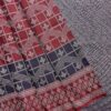 Leafora - Luxury Soft Silk Saree - Maroon - Navy Blue - full open drape