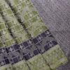 Leafora - Luxury Soft Silk Saree - Olive Green - Navy Blue - full open drape