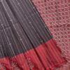 Vairamugil - Luxury Soft Silk Saree - Charcoal Black - Maroon - full open drape
