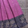 Vairamugil - Luxury Soft Silk Saree - Magenta - Navy Blue - full open drape